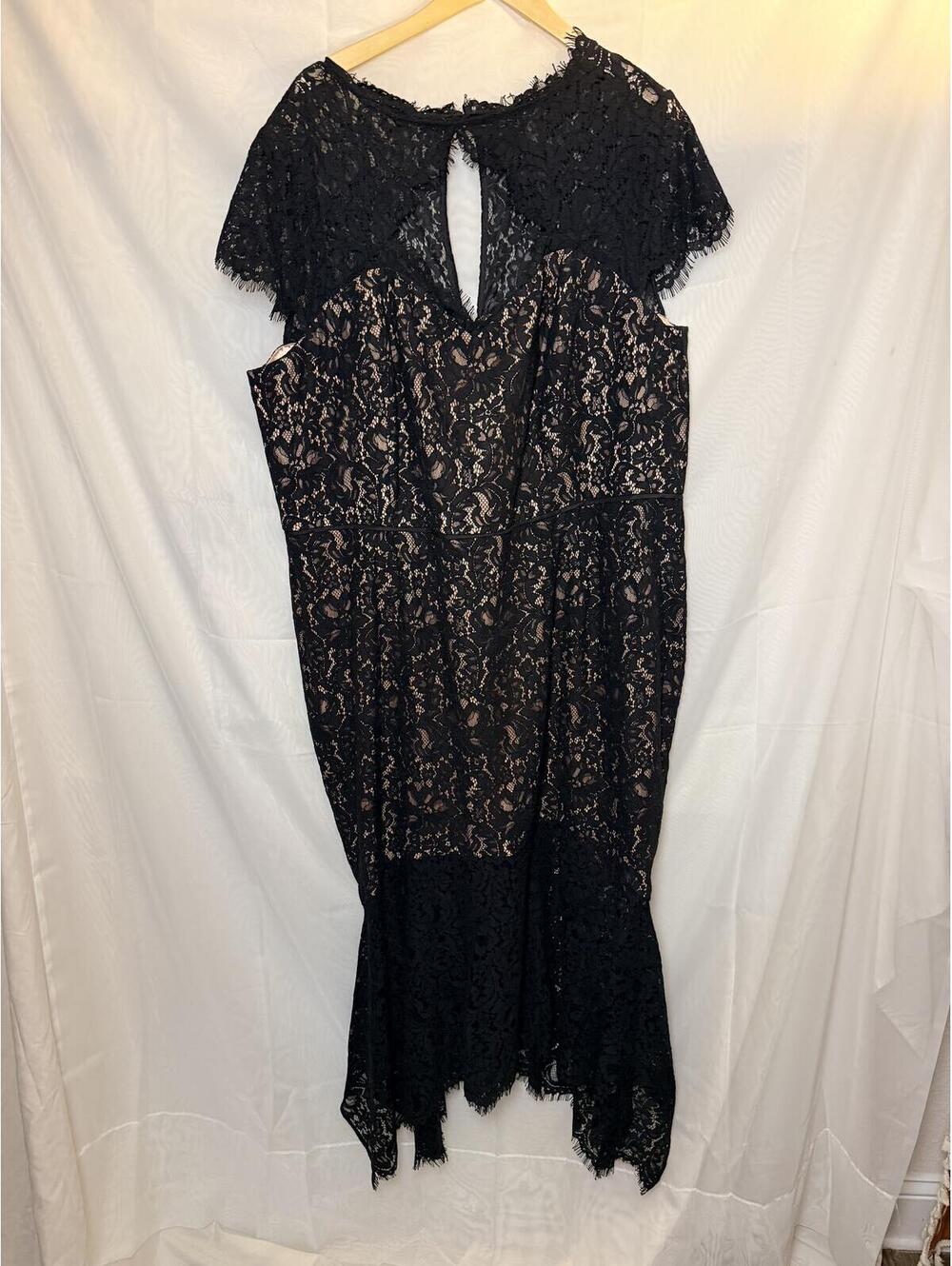 City Chic Devotion Black Lace Formal Gown XXL 24 NWT